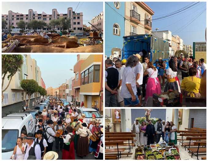 Collage de fotos de la romería de este sábado/TA.
